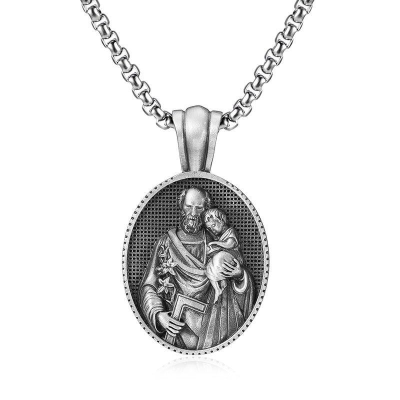 Christian Saint Joseph Medallion/The patron saint of fathers, pregnant women, immigrants, craftsmen, and engineers