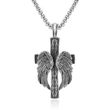 Pure Tin Celtic Winged Crucifix Necklace