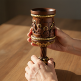 Boxwood "Last Supper" Chalice  Hand-Carved Communion Cup | Eternal Symbol of Redemption & Fellowship