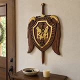 Archangel Michael Sword & Shield Wall Plaque - Divine Protection in Spiritual Warfare - side view