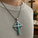 "By His Wounds We Are Healed" - Handcrafted Turquoise Crown of Thorns Cross - A Daily Symbol of Hope & Protection