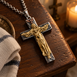 Trinity Crucifix Necklace – Father, Son & Holy Spirit Christian Cross Pendant