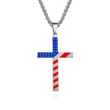 American Flag Cross Necklace