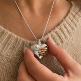 A Piece of My Heart Lives in Heaven Memorial Cremation Necklace - Christian gift presentation