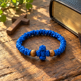Adjustable Orthodox Prayer Rope Bracelet – Hand-Knotted Christian Prayer Cord with Wooden Beads
