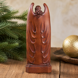Hand-Carved Solid Beechwood Nativity Scene Sculpture – Holy Family Christian Decor