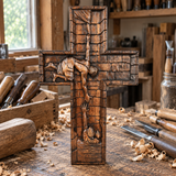 Christ Still Reaches Down – Hand-Carved Beechwood Savior Cross