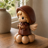 Silent Guardian Wooden Angel-A Small Prayer Companion for Her Bedside, Desk, or Prayer Corner