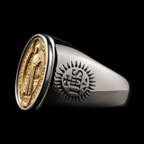 Saint Benedict Medal Stainless Steel Cross Ring