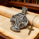 Double Sided 925 Sterling Silver Religious Pendant - Crucifixion of Christ & St. Michael Medal - Choose from 5 Chain Styles - Free Polishing Cloth