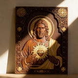 Unser Herr Jesus Heiliges Herz Holz Schnitzerei - Christlich-katholisches personalisiertes Schnitzgeschenk