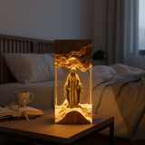 Virgin Mary Resin & Wood Night Light Ornament (Plug-in Version)