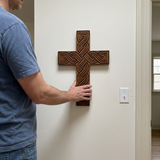 Handcrafted Beechwood Plaited Wall Cross – Natural Wood Finish