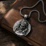 Crown of Thorns Jesus Double‑Sided Medallion Necklace, Stainless Steel Sacred Heart Pendant for Men Product Parameters