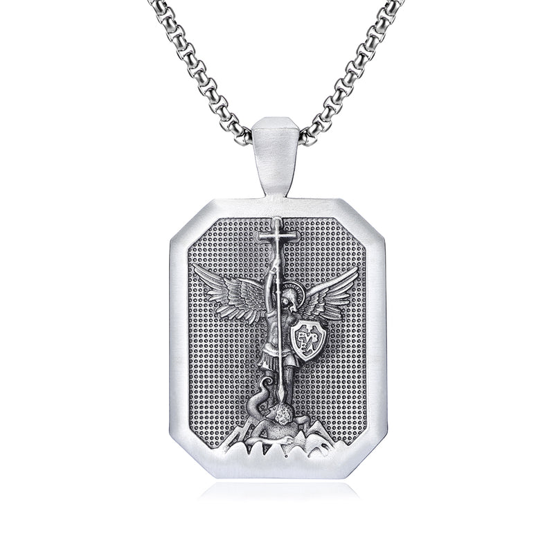 St.Michael Archangel Necklace guardian angel patron saint of paratroopers police military paramedics firemen Michael talisman protection