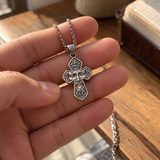 S925 Sterling Silver Jesus Crown of Thorns Cross Pendant Necklace – Christian Faith Jewelry for Men