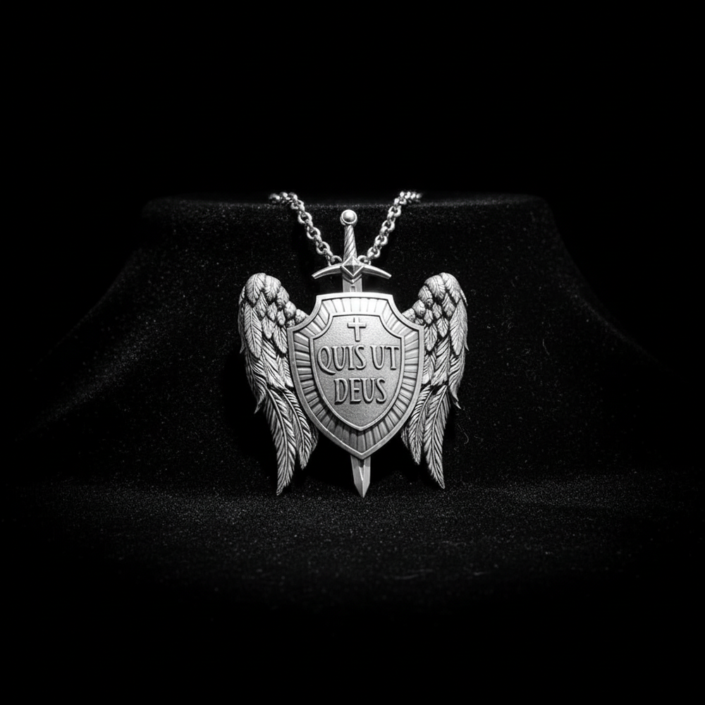 St Michael's Archangel Shield Necklace,The Patron Saint of