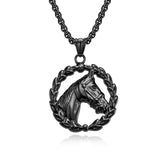 Lucky Horseshoe Head Stainless Steel Necklace