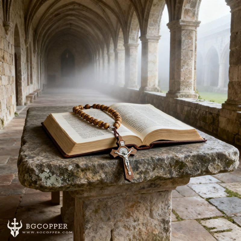 (Only $9.90 before Christmas) St. Benedict's Cross Exorcism Rose Necklace