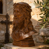 Boxwood Jesus Crown with Thorns Half-Length Desktop Ornament