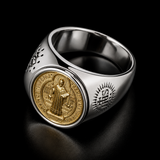 Saint Benedict Medal Stainless Steel Cross Ring