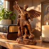 Boxwood Archangel Michael Carving: A Christmas Gift of Divine Protection