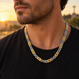 Men’s Christian Cross Link Necklace & Bracelet – 316L Titanium Steel Faith Jewelry
