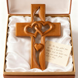 50% Off Today!Interwoven Hearts Wood Cross - A God-Centered Symbol for Marriage & Anniversaries