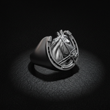 Lucky Horseshoe Horse Head Ring