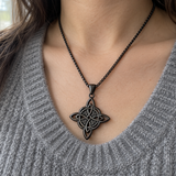 Celtic Trinity Knot Necklace – Christian Faith Pendant in Gold, Silver & Black