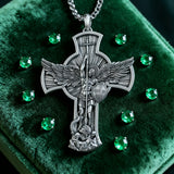 New titanium steel/S925K silver Archangel St. Michael necklace