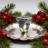 S925K Silver Handcrafted Jesus Crucifixion Scene Ring