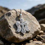 Celtic Knot Winged Cross Necklace – Faith, Protection & Angelic Grace