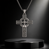 Celtic Knot Titanium Steel Cross Necklace - Christian gift presentation