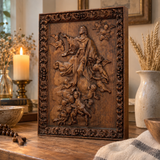 Assumption of Mary Hand-Carved Wood Wall Art: A Tribute to Heavenly Glory