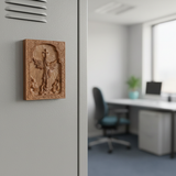 Archangel Michael Hand-Carved Wood Refrigerator Magnet | 4 Sacred Wood Tones