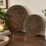 Seven Angels Seal Beech Wood Carving – Hand-Carved Christian Protection & Prayer Plaque