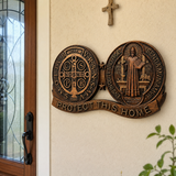 St. Benedict's Exorcism Medal Christian Wall Plaque - Best Christmas Gift - product view