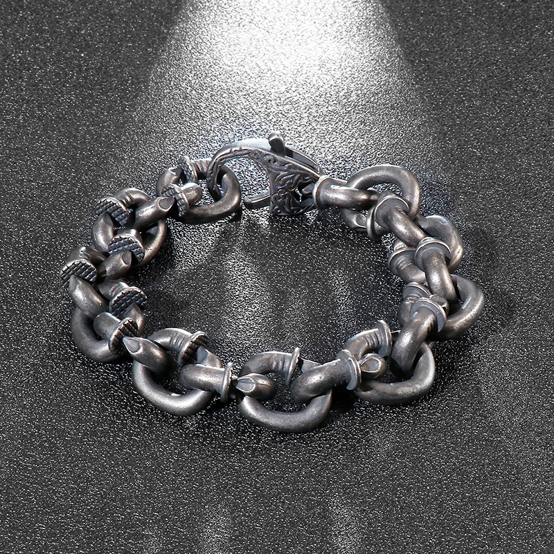 Men's Stainless Steel Spike Bracelet