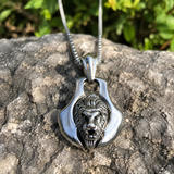 Men’s 3D Lion Head Shield Stainless Steel Vintage Necklace