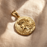 Jesus Thorn Crown Coin Necklace, 316L Titanium Steel Men Pendant