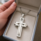 3D Interlocking Stainless Steel Cross Necklace