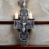 S925K Silver Orthodox Crucifixion Necklace