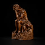 Boxwood "Crown of Thorns" Jesus Meditation Sculpture - Hand-carved Spiritual Art | A Concrete Reminder of His Divine Burden