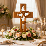 50% Off Today!Interwoven Hearts Wood Cross - A God-Centered Symbol for Marriage & Anniversaries