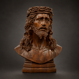 Boxwood Jesus Crown with Thorns Half-Length Desktop Ornament