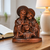 Holy Family Round Wooden Tabletop Ornament