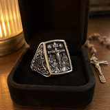 S925K Silver Handcrafted Jesus Crucifixion Scene Ring