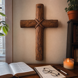 Hand-Carved Beechwood Intertwined Cross of Unity in Christ