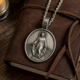 Pure Tin Miraculous Medal Virgin Mary Necklace